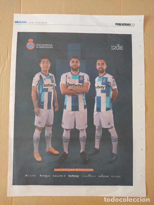 Collectionnisme sportif: ESPANYOL WU LEI DAVID LOPEZ SERGI DARDER P&Oacute;STER 1 PAG DIARIO LA GRADA 20-21 DE TOMAS VS LUGO