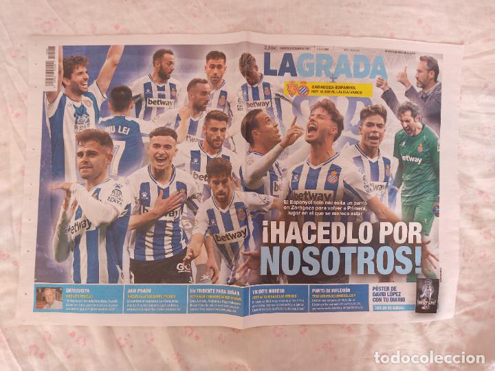 Collectionnisme sportif: ESPANYOL P&Oacute;STER 2PAG DIARIO GRADA ASCENSO LIGA FUTBOL 2020-2021 PUADO PEDROSA RDT DIDAC DARDER 20-21