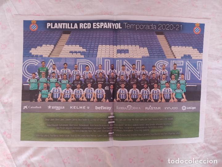 Collectionnisme sportif: ESPANYOL P&Oacute;STER 2 PAG DIARIO GRADA PLANTILLA EQUIPO LIGA FUTBOL 2020-2021 JORDI LARDIN ENTREVISTA