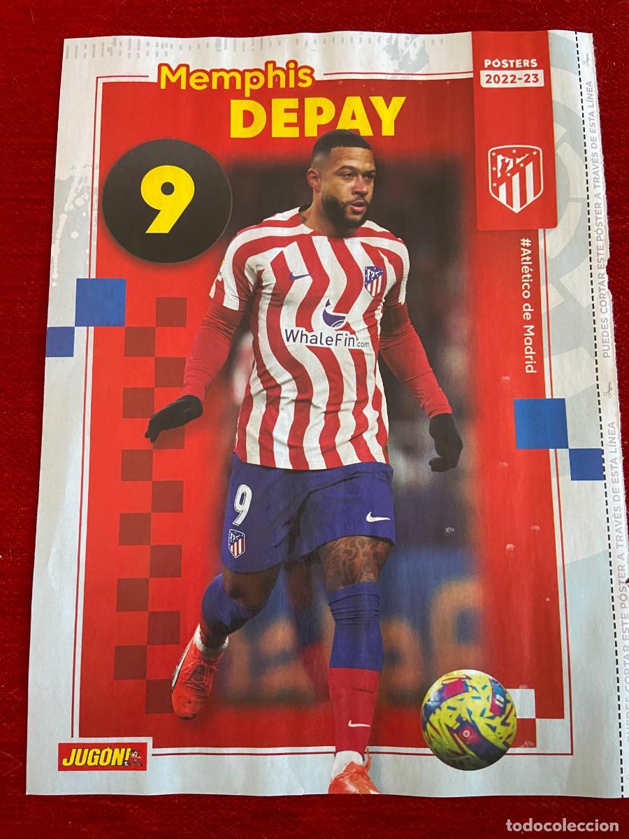 Colecionismo desportivo: CARTEL POSTER JUGON MEMPHIS DEPAY ATLETICO MADRID RONALD ARAUJO BARCELONA TEMPORADA 2022 2023