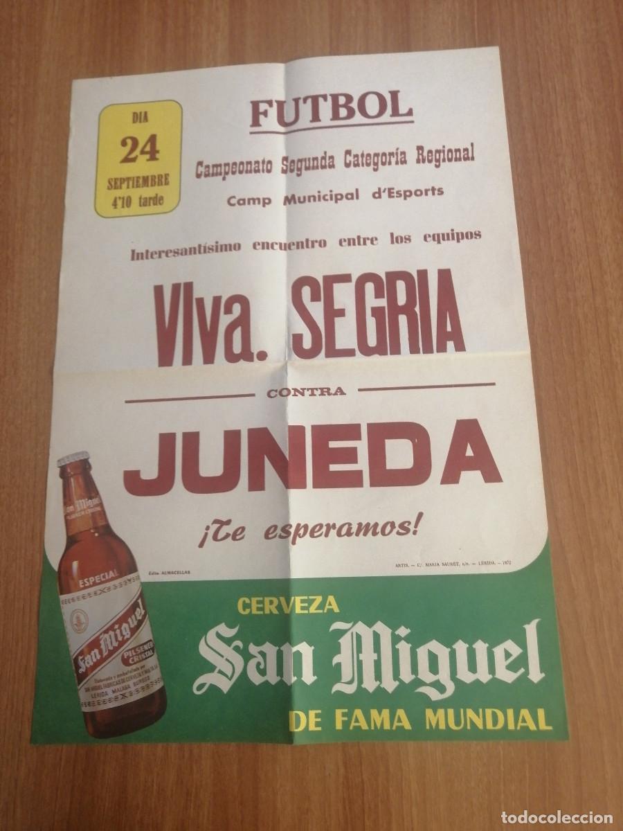 Sammelleidenschaft Sport: CARTEL CAMPEONATO SEGUNDA CATEGORIA REGIONAL. VLVA. SEGRIA CONTRA JUNEDA.