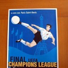 Coleccionismo deportivo: FINAL DE CHAMPIONS 24-5-2000 -VALENCIA-REAL MADRID - PARIS ESTADIO SAINT DENIS -CARTEL TAMAÑO 88X63