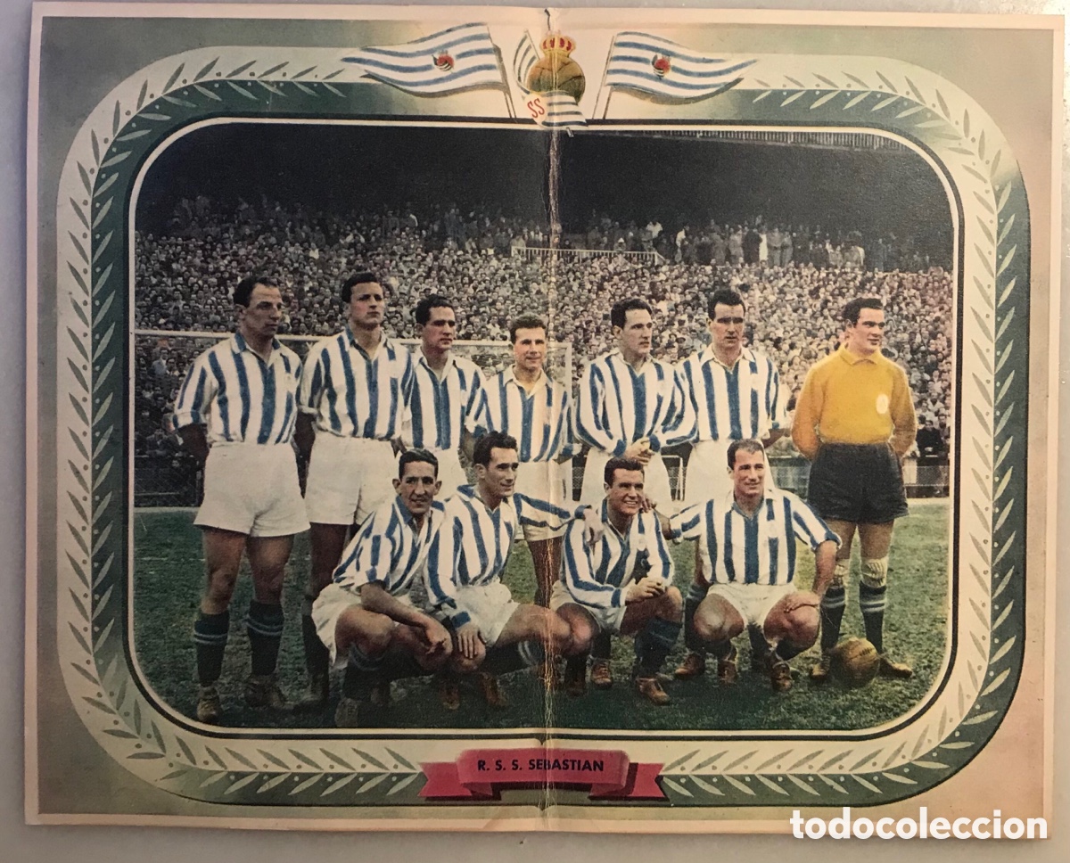 Collectionnisme sportif: Cartel p&oacute;ster de f&uacute;tbol Real Sociedad de San Sebasti&aacute;n. A&ntilde;os 40
