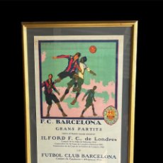 Coleccionismo deportivo: GRAN CARTEL FUTBOL CLUB BARCELONA. GRAN QUINZENA ANGLESA.LIT. GAVALDÁ.1923. SEGRELLES. ARTIFUTBOL. Lote 401030364