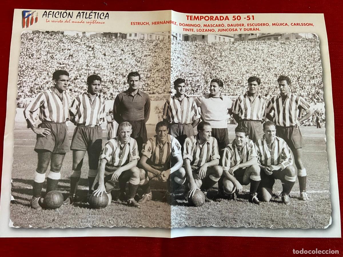 Collectionnisme sportif: DOBLE POSTER ATLETICO MADRID ALINEACION TEMPORADA 1950 1951 ROBERTO MARINA