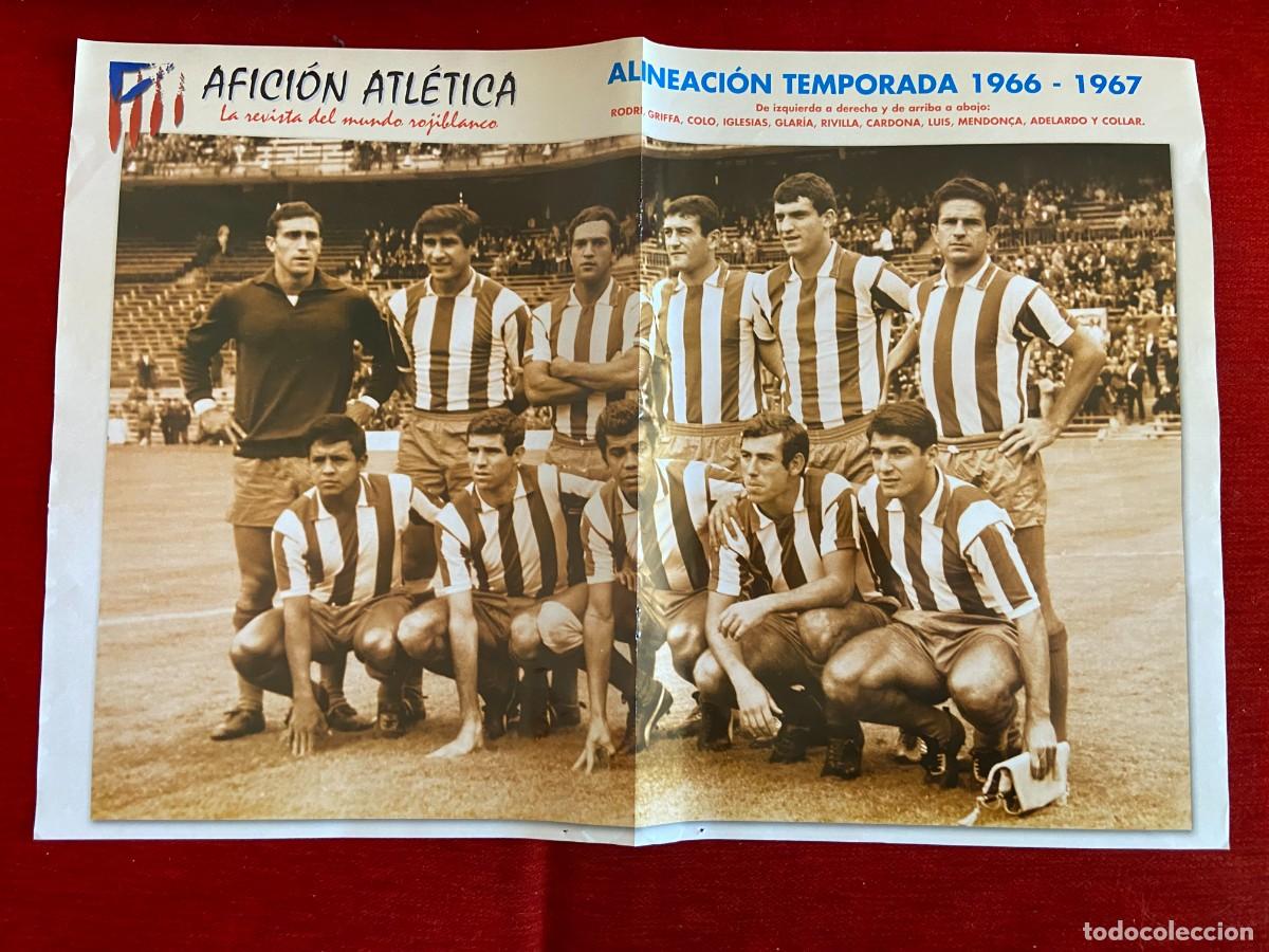 Collectionnisme sportif: DOBLE POSTER ATLETICO MADRID ESTEBAN Y ONCE ALINEACION TEMPORADA 1966 1967