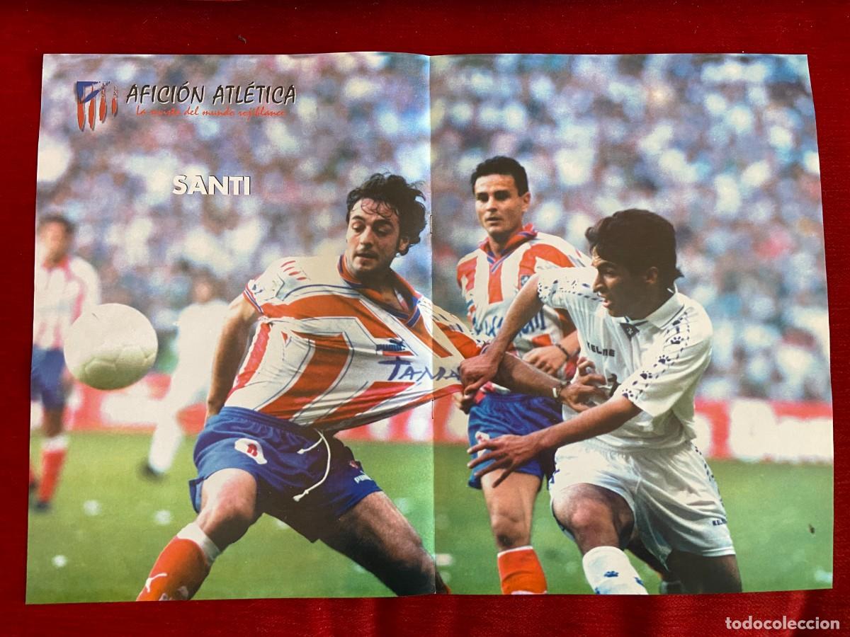 Collectionnisme sportif: DOBLE POSTER ATLETICO MADRID SANTI DENIA RAUL GONZALEZ REAL MADRID Y CALENDARIO LIGA 1968 1969