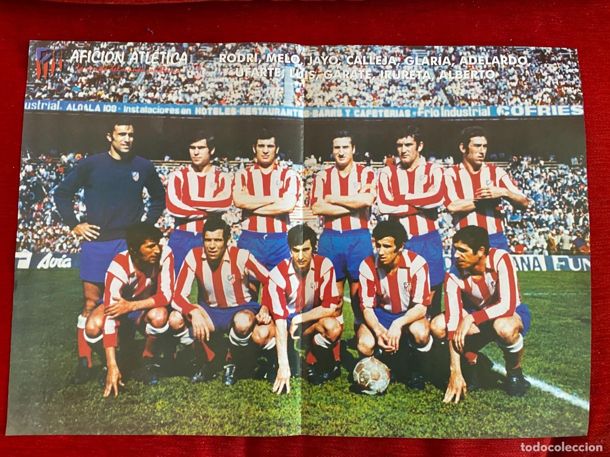 Collectionnisme sportif: DOBLE POSTER ATLETICO MADRID ONCE ALINEACION TEMPORADA A&Ntilde;OS 70 Y COSMIN CONTRA