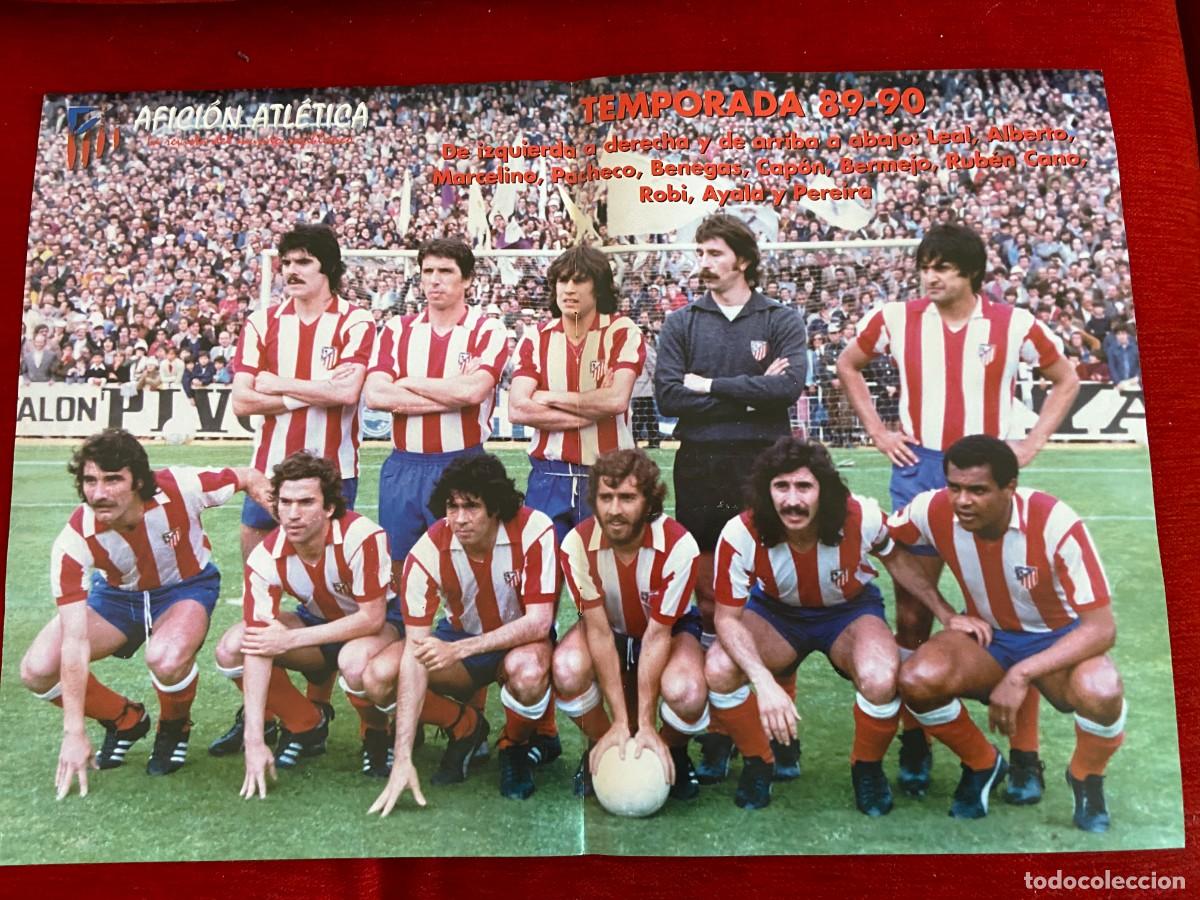 Collectionnisme sportif: DOBLE POSTER ATLETICO MADRID ONCE ALINEACION TEMPORADA 1989 1990 Y COLOECCINI
