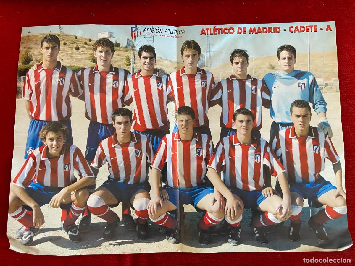 Collectionnisme sportif: DOBLE POSTER ATLETICO MADRID ONCE ALINEACION CADETE A Y LAS PE&Ntilde;AS ATLETICAS