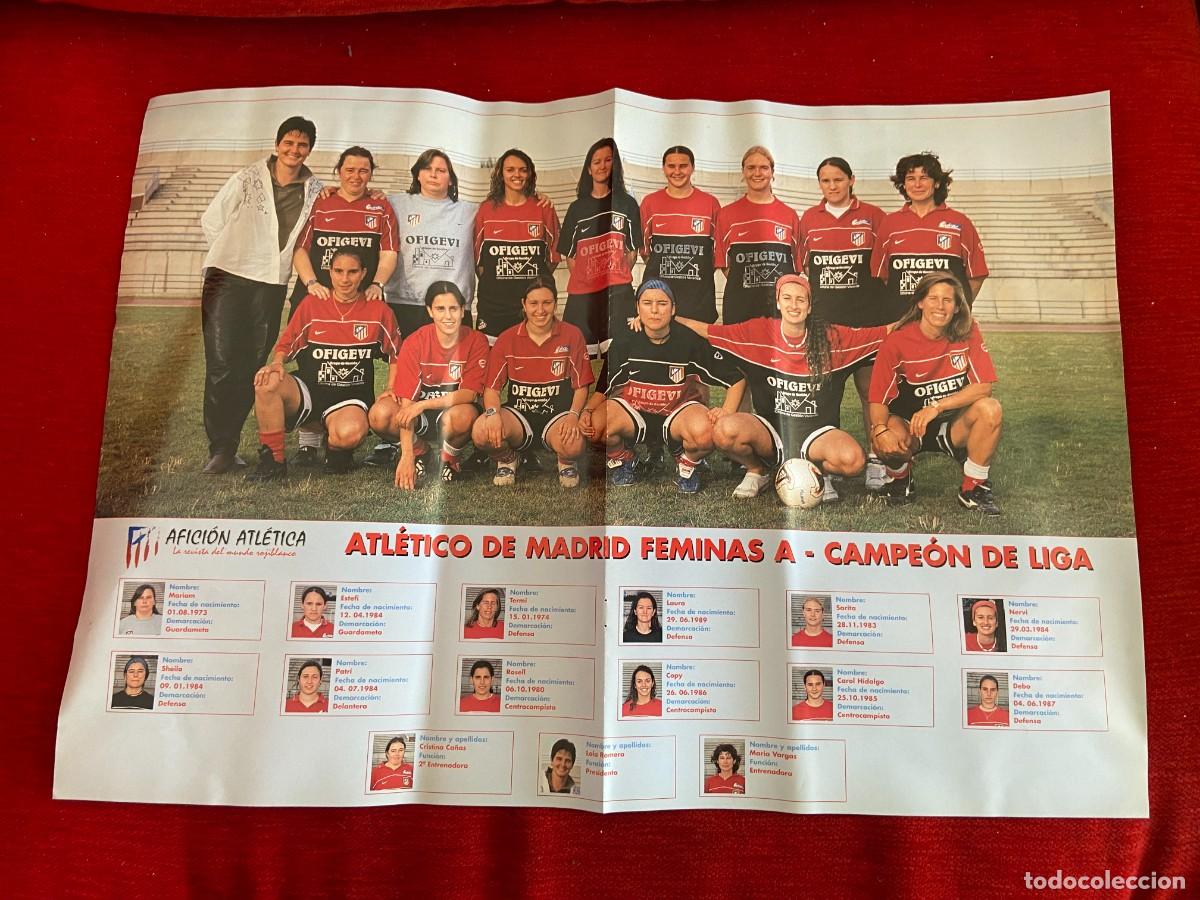 Collectionnisme sportif: DOBLE POSTER ATLETICO MADRID HIBIC Y PLANTILLA ATLETICO FEMINAS A CAMPEON LIGA FEMENINO