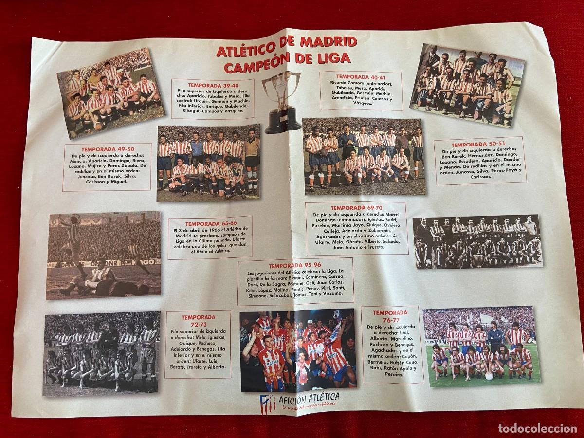 Collectionnisme sportif: DOBLE POSTER ATLETICO MADRID PICHICHIS VIERI GARATE LUIS BALTAZAR CAMPEONES DE LIGA ONCE ALINEACION