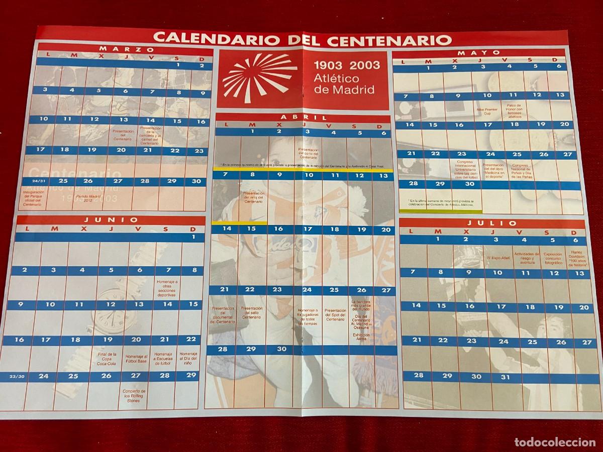 Collectionnisme sportif: DOBLE POSTER ATLETICO MADRID CALENDARIO LIGA CENTENARIO 1903 2003