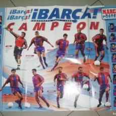 Coleccionismo deportivo: MEGA POSTER MARCA BARCELONA C. F. CAMPEON 97- 99 MIDE 78 X 58 CM. Lote 402240674