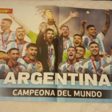 Coleccionismo deportivo: -POSTER DE FUTBOL DE ARGENTINA CON MESSI CAMPEONA DEL MUNDO QATAR 2022 MUNDIAL FIFA WORLD CUP