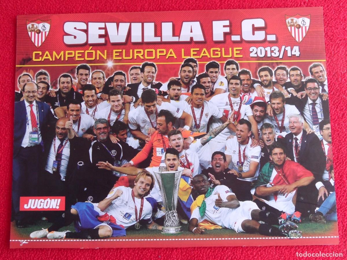 Coleccionismo deportivo: POSTER REVISTA JUGON SEVILLA CAMPEON EUROPA LEAGUE 2013 2014 TAMA&Ntilde;O FOLIO