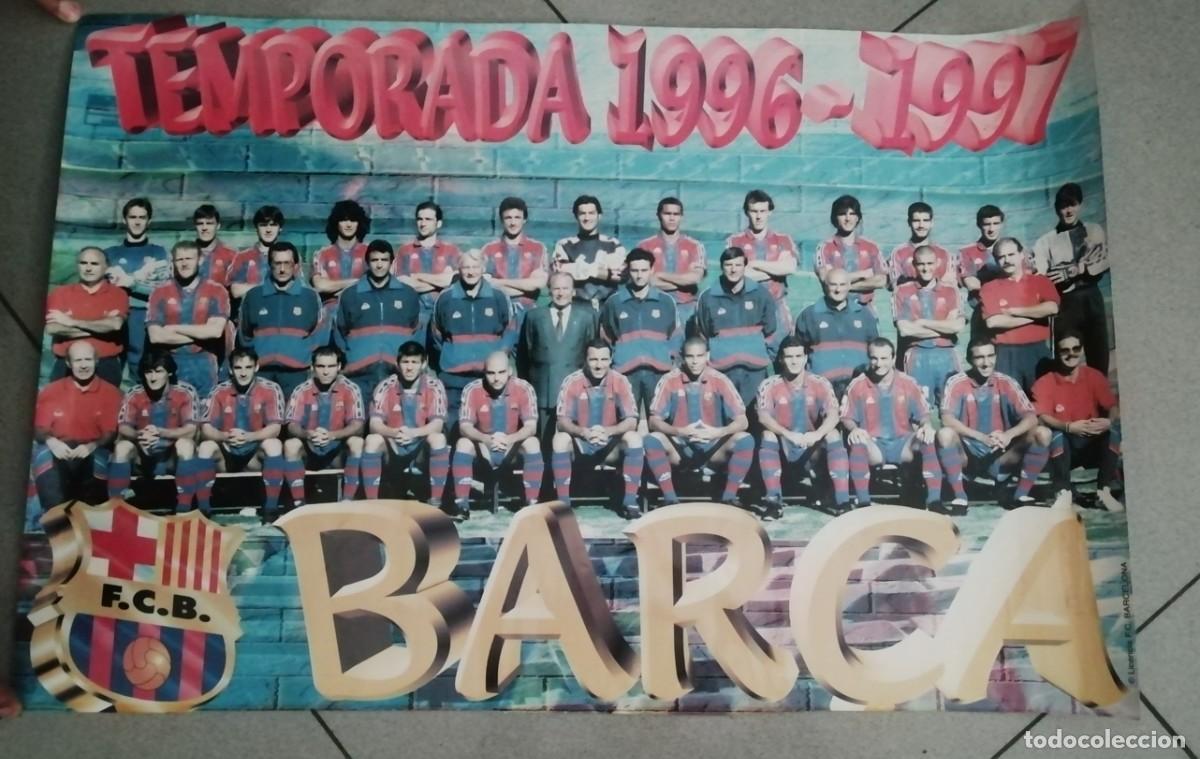 Colecionismo desportivo: Poster FC Barcelona temporada 96/97 mide 64x45 cm