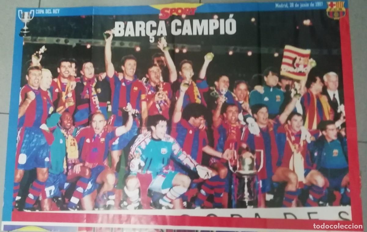 Colecionismo desportivo: Poster FC Barcelona campeon copa 1997 mide 80x54 cms