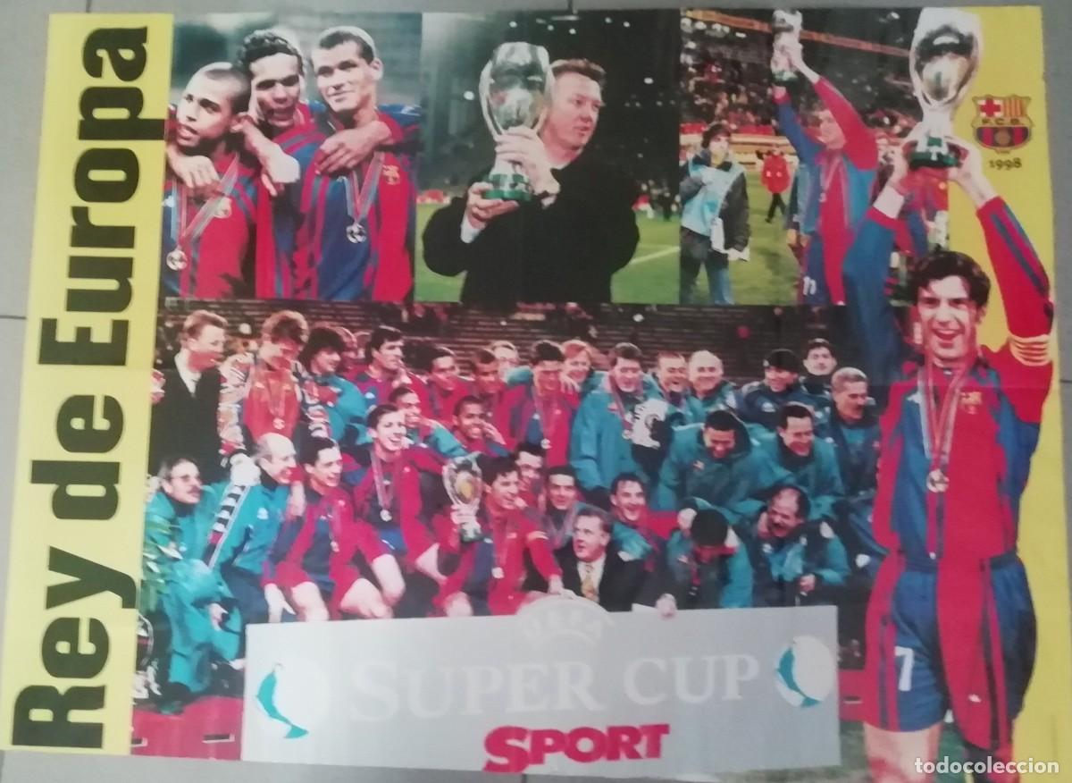 Colecionismo desportivo: Poster CF Barcelona rey de Europa mide 80x60 cm