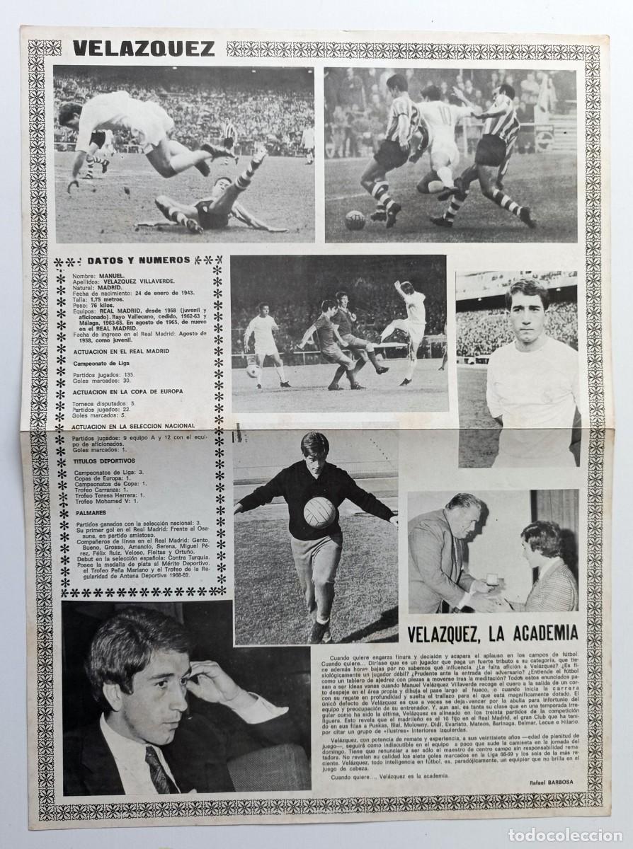 Coleccionismo deportivo: REAL MADRID - POSTER DE VEL&Aacute;ZQUEZ - Foto 2