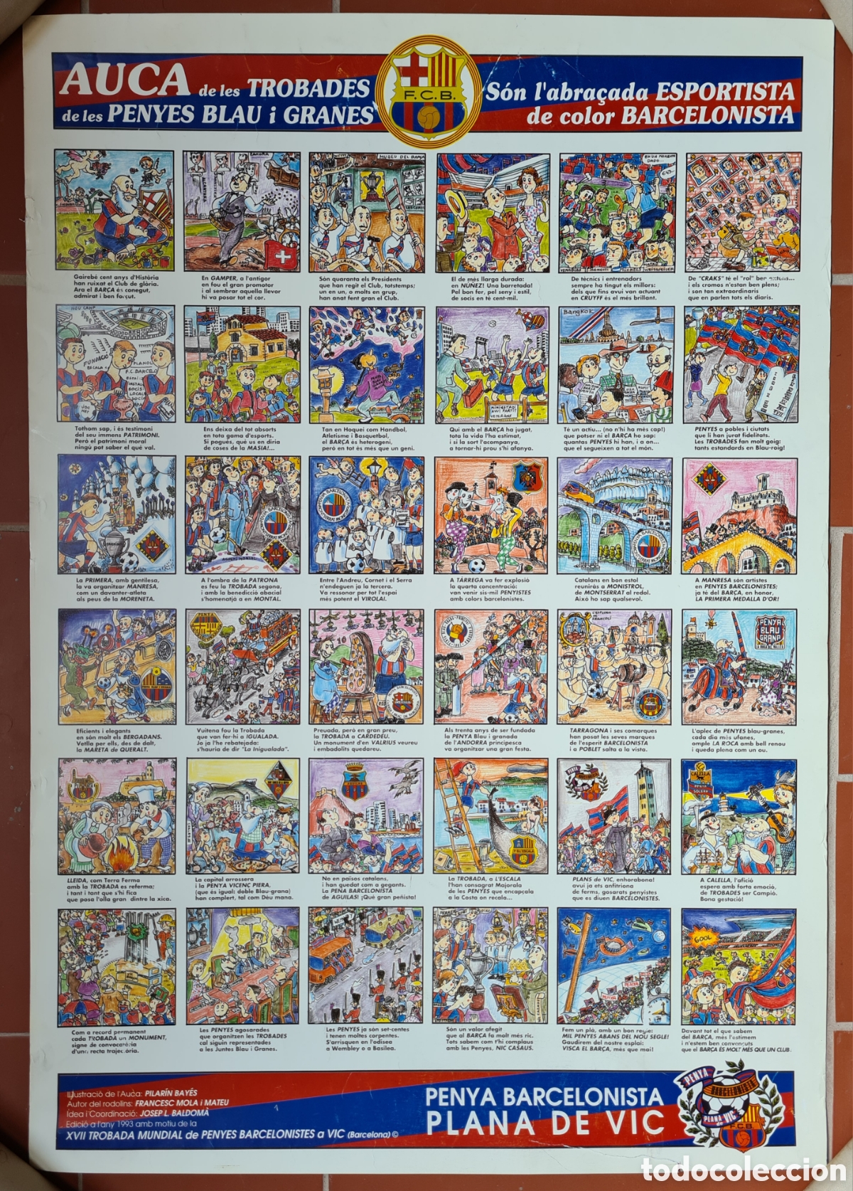 Sammelleidenschaft Sport: Auca Trobada Mundial Penyes Blau Granes Vic 1993 FC Barcelona F&uacute;tbol Bar&ccedil;a Cul&eacute; - Pilar&iacute;n Bay&eacute;s