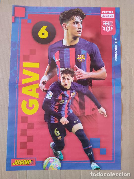 Collectionnisme sportif: GAVI BARCELONA BAR&Ccedil;A EQUIPO ATLETICO MADRID LIGA 22-23 DOBLE P&Oacute;STER 2 P&Aacute;G REVISTA JUG&Oacute;N 2022-2023