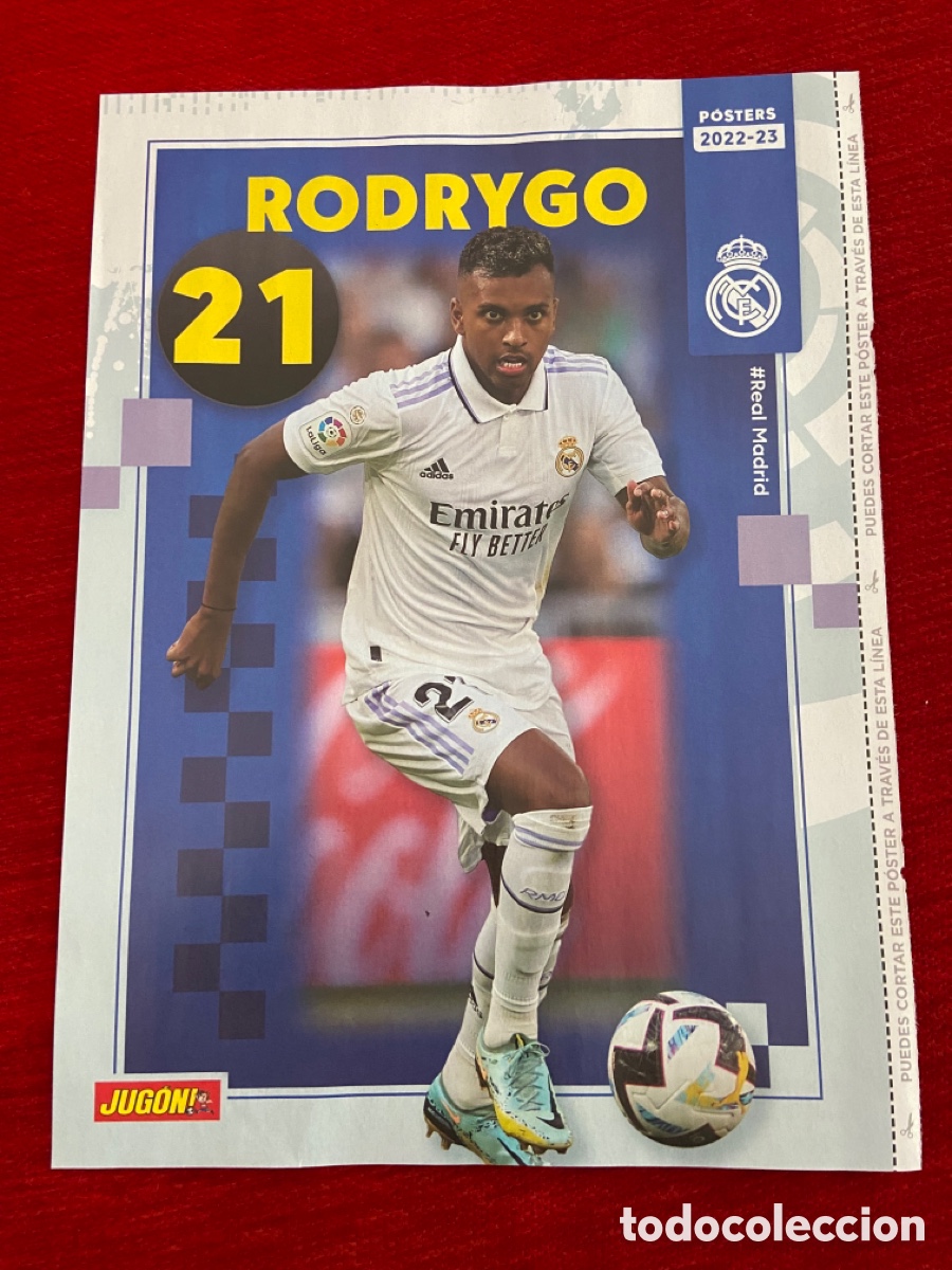 Sammelleidenschaft Sport: CARTEL POSTER JUGON RODRYGO REAL MADRID Y YANNICK CARRASCO ATLETICO MADRID TEMPORADA 2022 2023