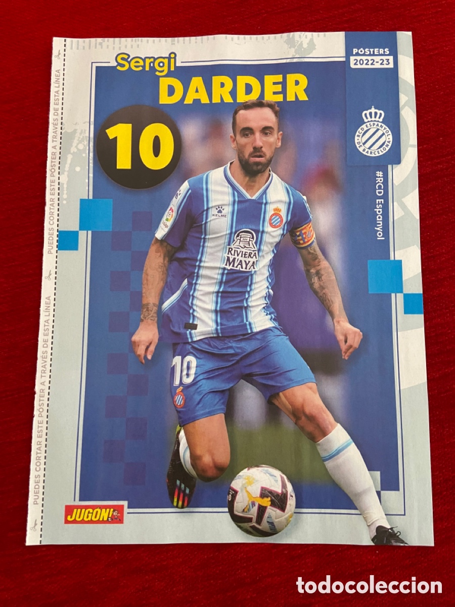 Sammelleidenschaft Sport: CARTEL POSTER JUGON SERGI DARDER ESPANYOL Y JUSTIN KLUIVERT VALENCIA TEMPORADA 2022 2023