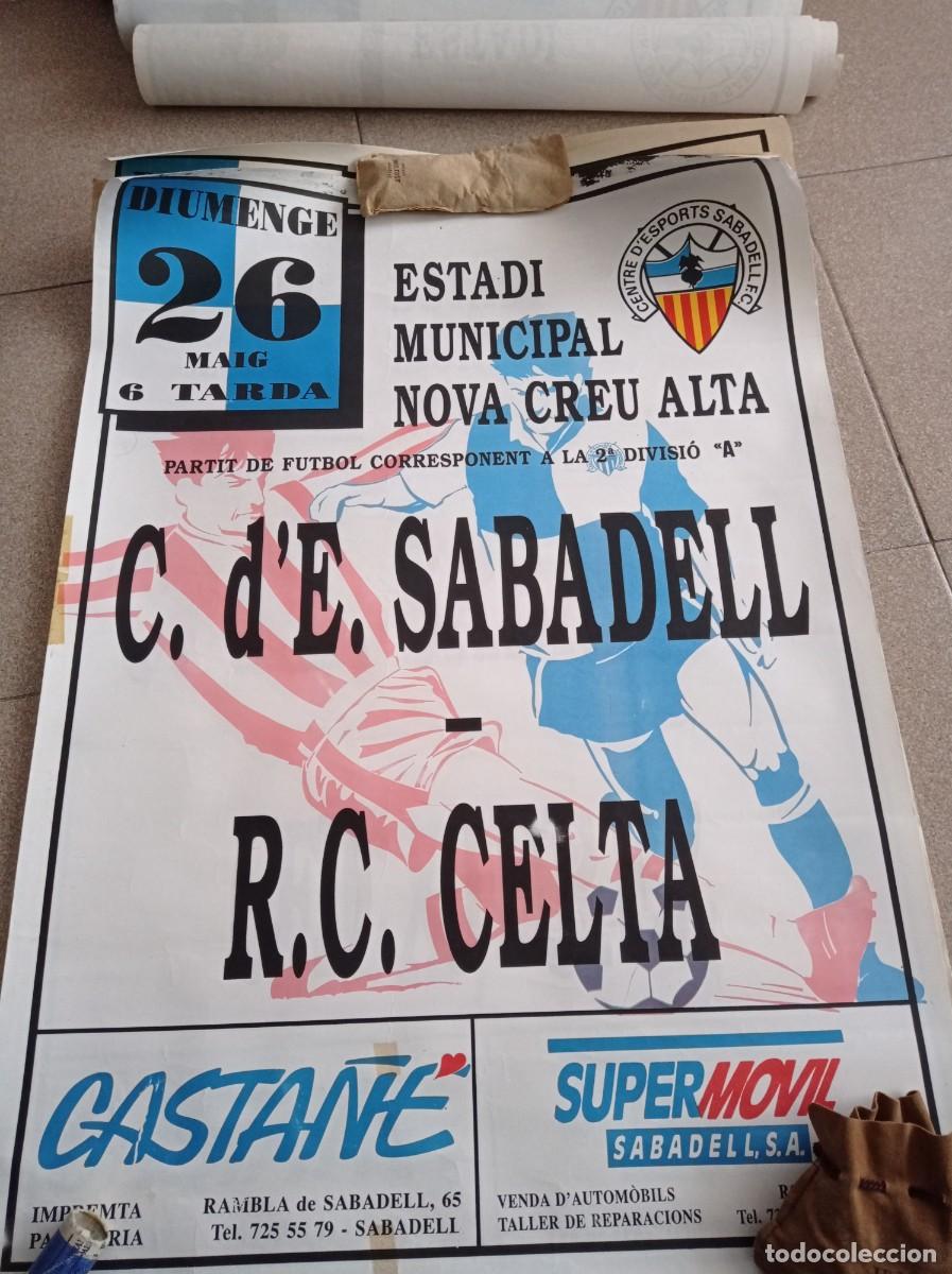 Coleccionismo deportivo: P&oacute;ster partido 2 divisi&oacute;n Sabadell/celta - Foto 1