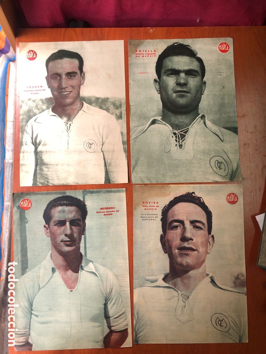 Collectionnisme sportif: 8 POSTERS REAL MADRID CLUB DE FUTBOL-MARCA-A&Ntilde;OS 40.
