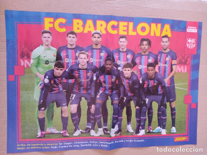 Collectionnisme sportif: BARCELONA BAR&Ccedil;A EQUIPO 22-23 ESPA&Ntilde;A SELECCION ESPA&Ntilde;OLA DOBLE P&Oacute;STER 2 P&Aacute;G REVISTA JUG&Oacute;N 2022-2023