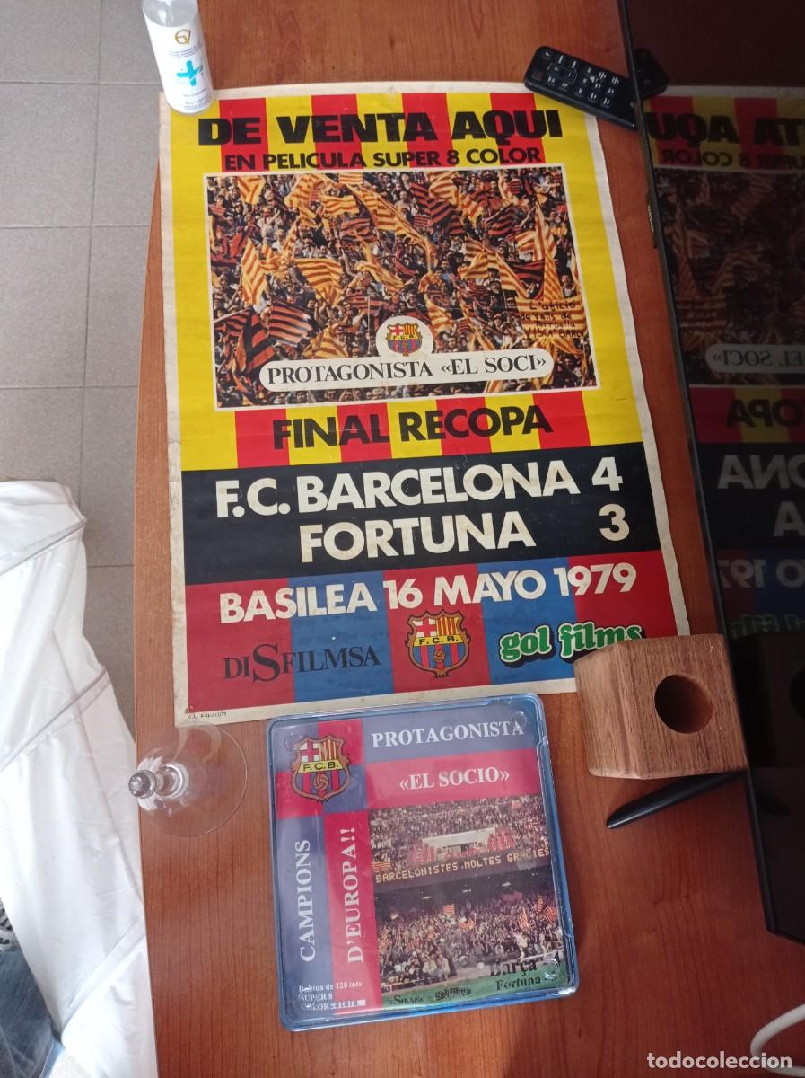 Collectionnisme sportif: P&oacute;ster final Recopa 1979 Basilea y pel&iacute;cula 8mm el socio.