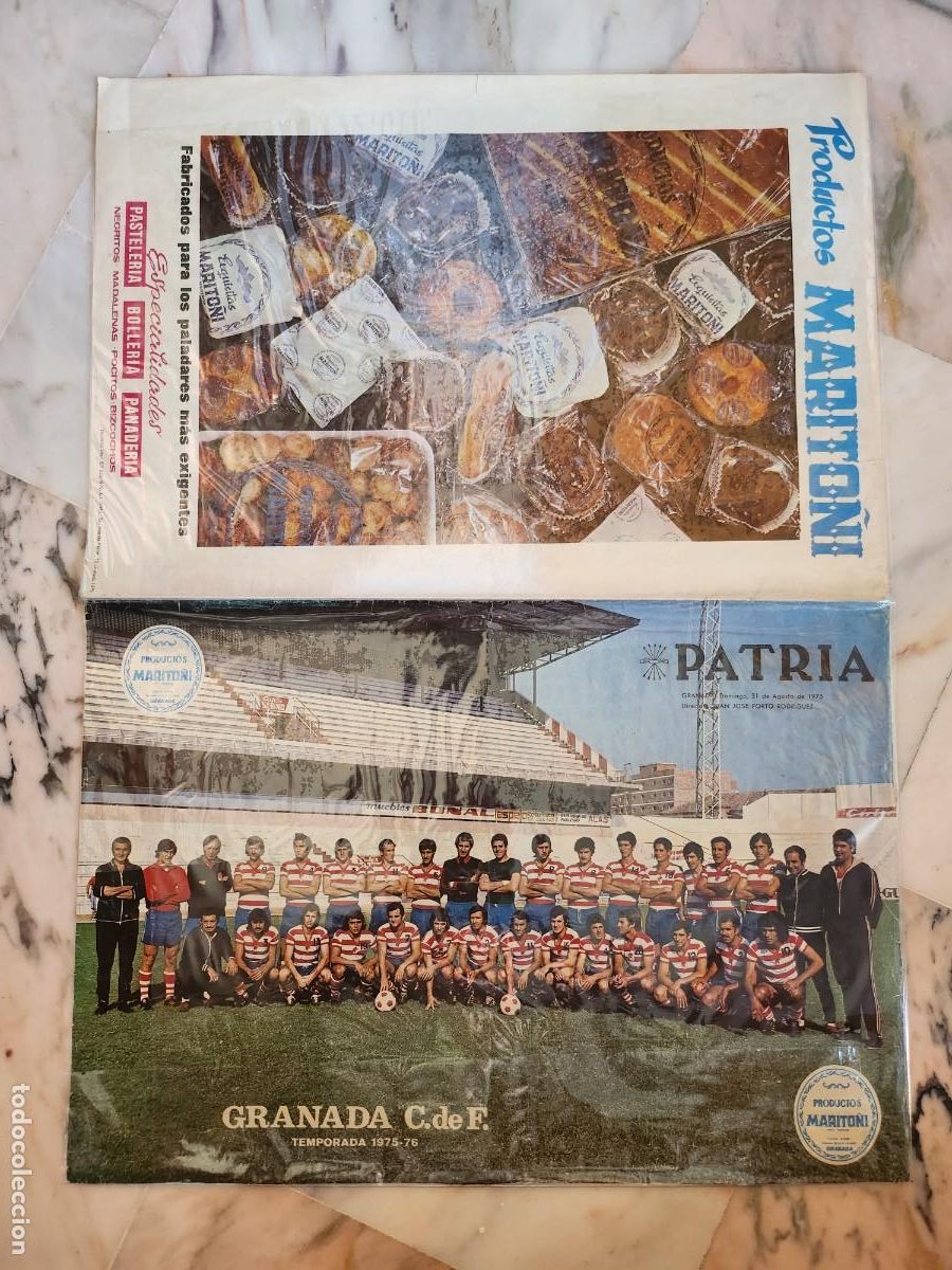 Coleccionismo deportivo: GRANADA C F 75 - 76 POSTER Y CONTRAPORTADA DIARIO P&Aacute;TRIA