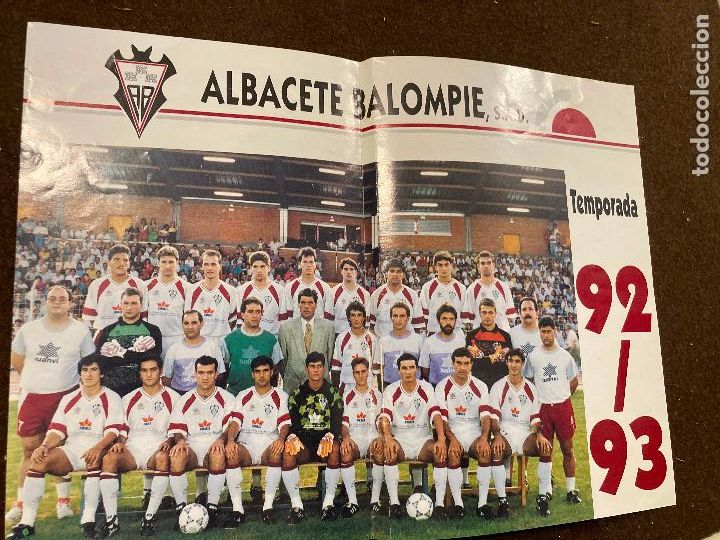 Sammelleidenschaft Sport: poster cartel Albacete Balompi&eacute; temporada 92 93 Candel Santi, Conejo,Catali,Antonio,Melendez