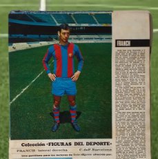Coleccionismo deportivo: POSTER LAMINA FUTBOLISTA FC BARCELONA BARÇA 1967 FRANCH TELE EXPRES FIGURAS DEL DEPORTE