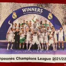 Collezionismo sportivo: GRAN POSTER CARTEL CAMPEONES UEFA CHAMPIONS LEAGUE REAL MADRID 2021 2022