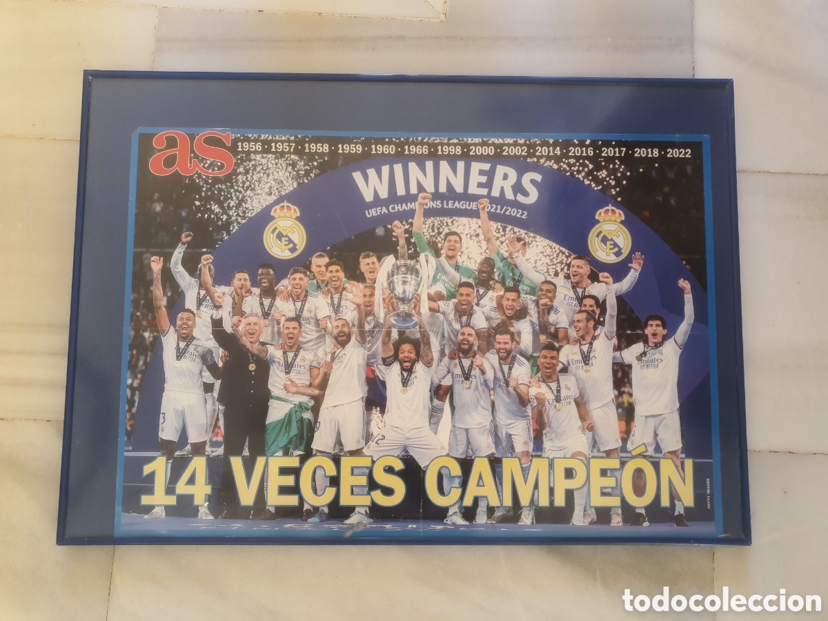 Sammelleidenschaft Sport: Cuadro p&oacute;ster real madrid enmarcado con cristal