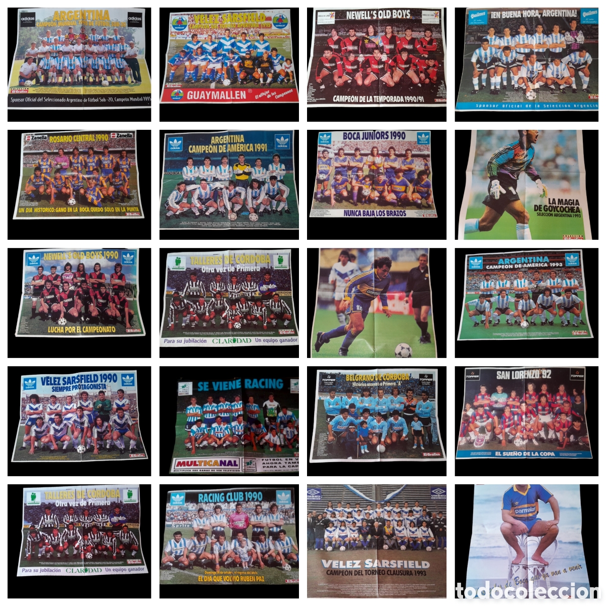 Sammelleidenschaft Sport: 20 posters de equipos y futbolistas argentinos a&ntilde;os 90