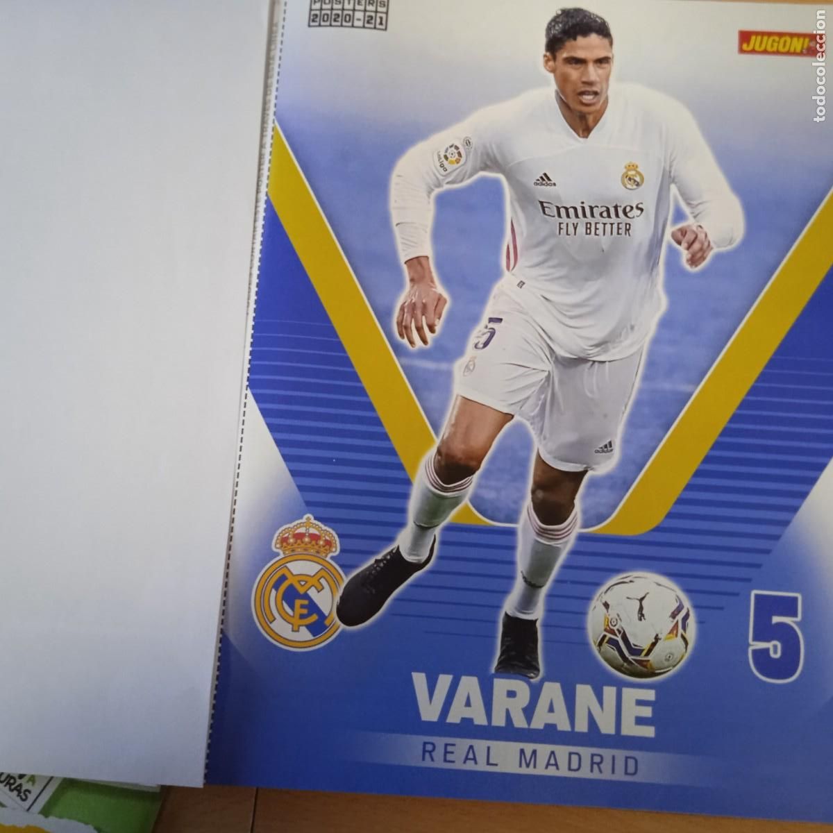 Collectionnisme sportif: Poster Revista Jug&oacute;n 21,5 X 29 cms Varane(R Madrid)