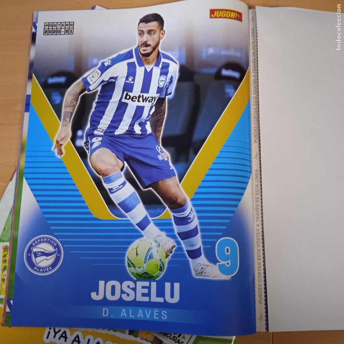 Collectionnisme sportif: Poster Revista Jug&oacute;n 21,5 X 29 cms Joselu ( Alaves)