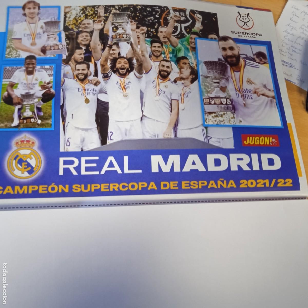 Collectionnisme sportif: Poster Revista Jug&oacute;n 21,5 X 29 cms Real Madrid campe&oacute;n Supercopa de Espa&ntilde;a 2021-22