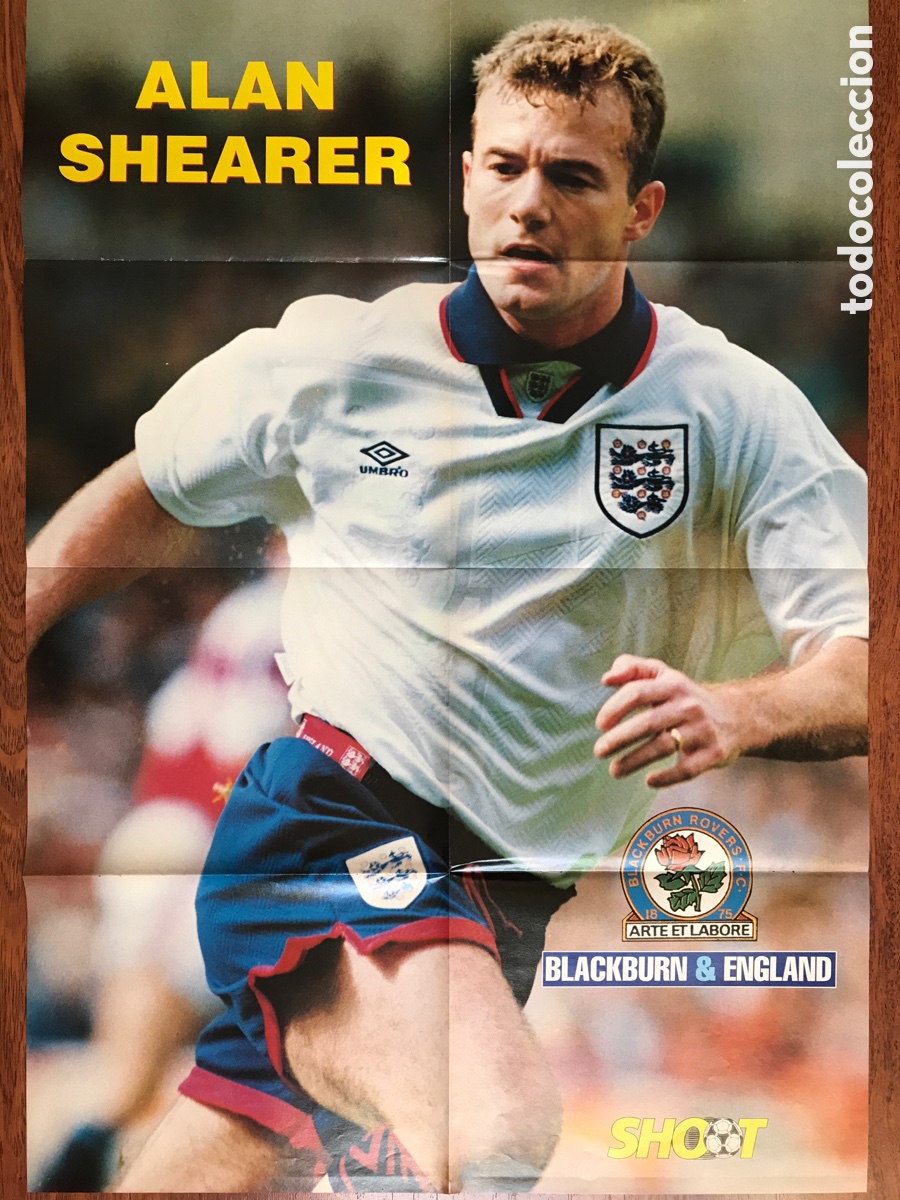 Coleccionismo deportivo: Poster Shearer Inglaterra Shoot - Foto 1