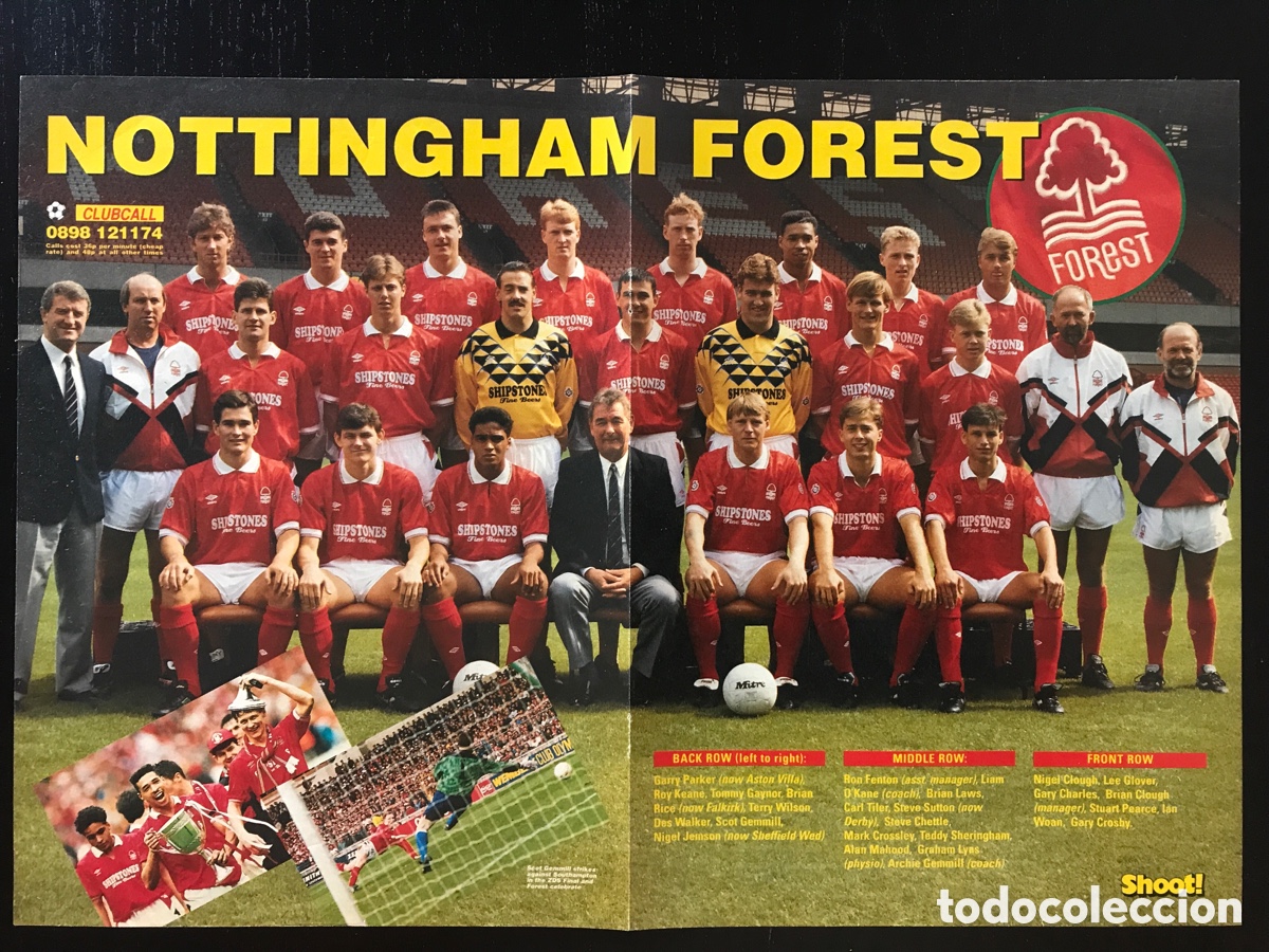 Coleccionismo deportivo: Poster Nottingham Forest 1990-91 Shoot - Foto 1
