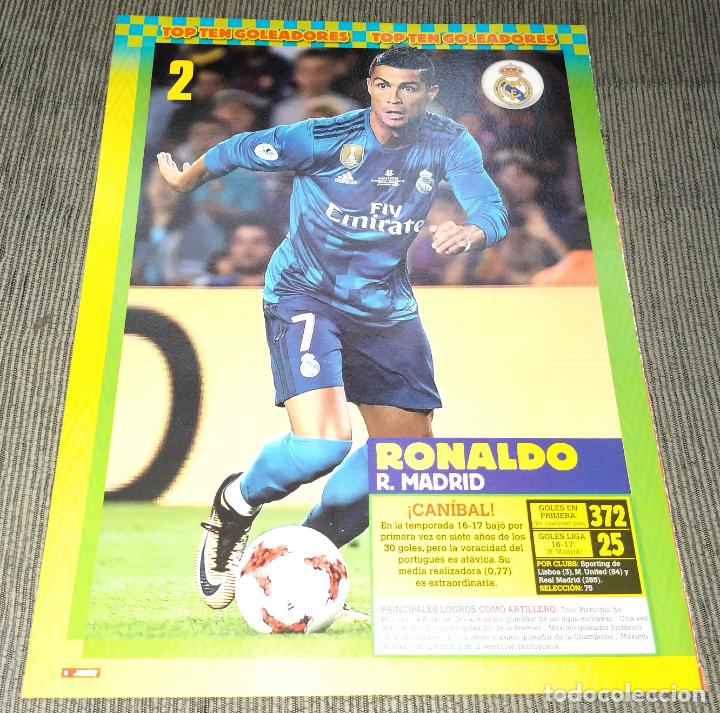Coleccionismo deportivo: HOJA TIPO POSTER CRISTIANO RONALDO REAL MADRID REVISTA JUGON TAMA&Ntilde;O FOLIO