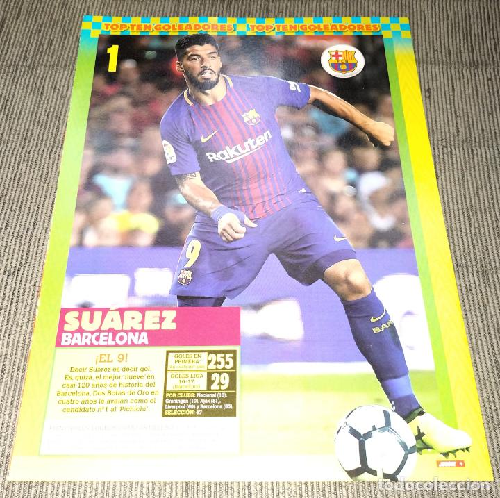 Coleccionismo deportivo: HOJA TIPO POSTER LUIS SUAREZ FC BARCELONA REVISTA JUGON TAMA&Ntilde;O FOLIO