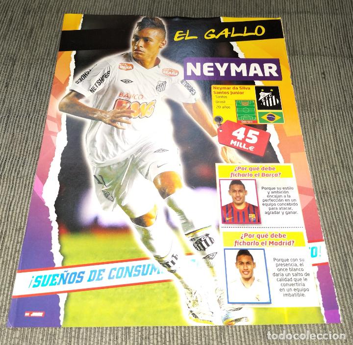 Coleccionismo deportivo: HOJA TIPO POSTER NEYMAR SANTOS REVISTA JUGON TAMA&Ntilde;O FOLIO