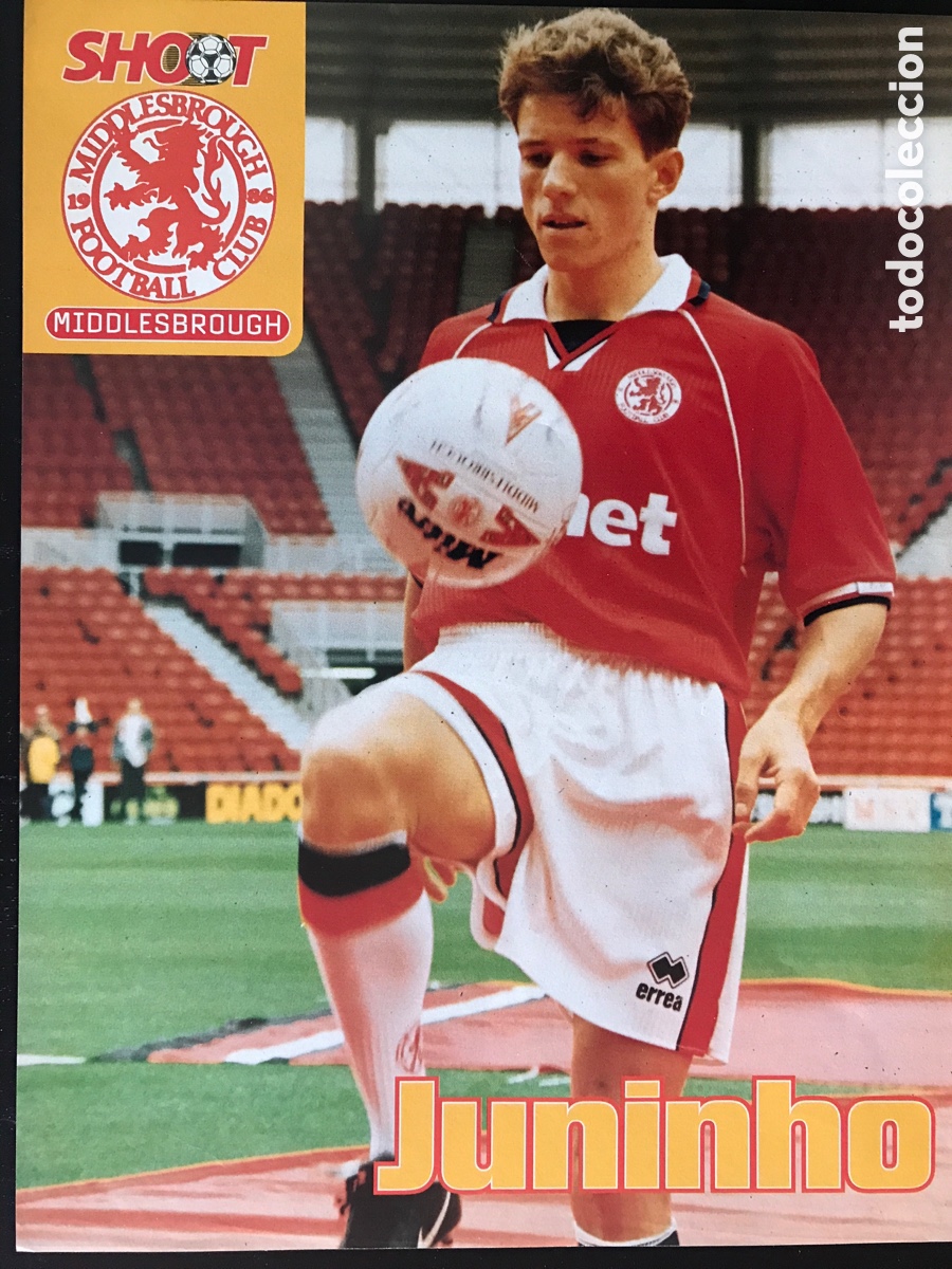 Coleccionismo deportivo: Poster Juninho Middlesbrough FC Shoot - Foto 1