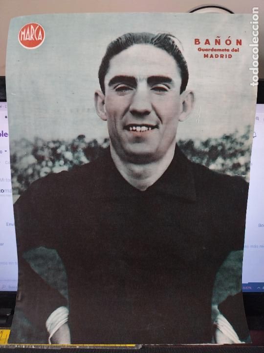 Sammelleidenschaft Sport: BA&Ntilde;ON REAL MADRID MARCA A&Ntilde;OS 40 LAMINA POSTER ORIGINAL 34 X 23.7CM APRX