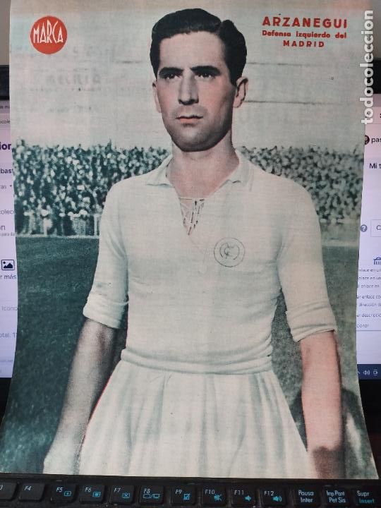 Sammelleidenschaft Sport: ARZANEGUI REAL MADRID MARCA A&Ntilde;OS 40 LAMINA POSTER ORIGINAL 34 X 23.7CM APRX