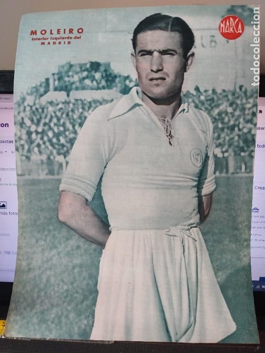 Sammelleidenschaft Sport: MOLEIRO REAL MADRID MARCA A&Ntilde;OS 40 LAMINA POSTER ORIGINAL 34 X 23.7CM APRX